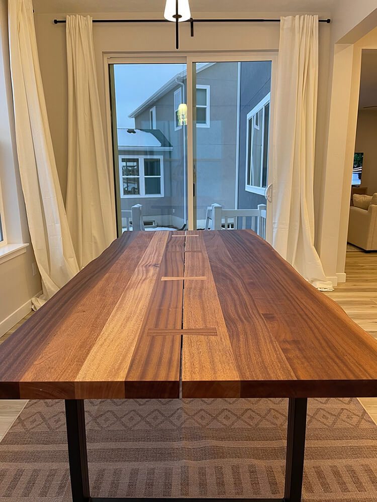 vertical view of dining and kitchen table - kitchen and dining tables by Fox In the Sawdust